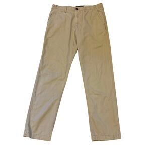 American Eagle Pants Mens Size 34x36 Beige Relaxed Straight Chino Casual Preppy
